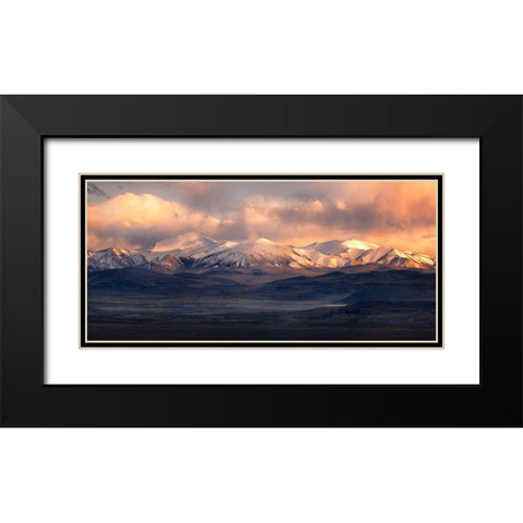 Cappuccino Black Modern Wood Framed Art Print with Double Matting by Selions