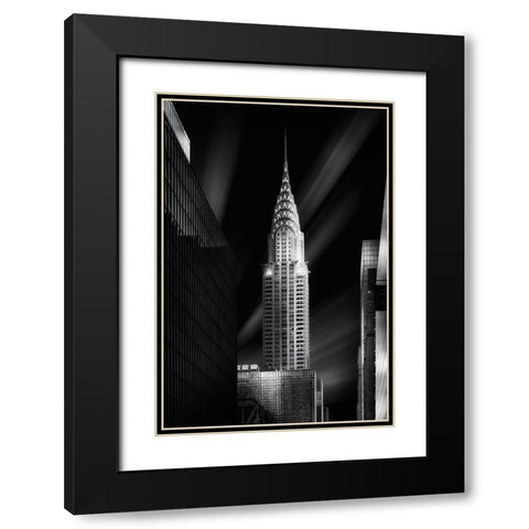 Chrysler Building Black Modern Wood Framed Art Print with Double Matting by Ruiz Dueso, Jorge