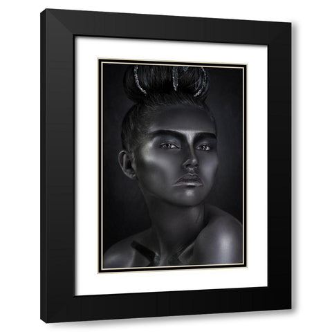 Steel Black Modern Wood Framed Art Print with Double Matting by Kovalev, Ivan