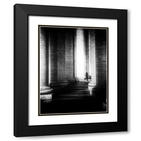 Colonne Black Modern Wood Framed Art Print with Double Matting by Della Latta, Massimo