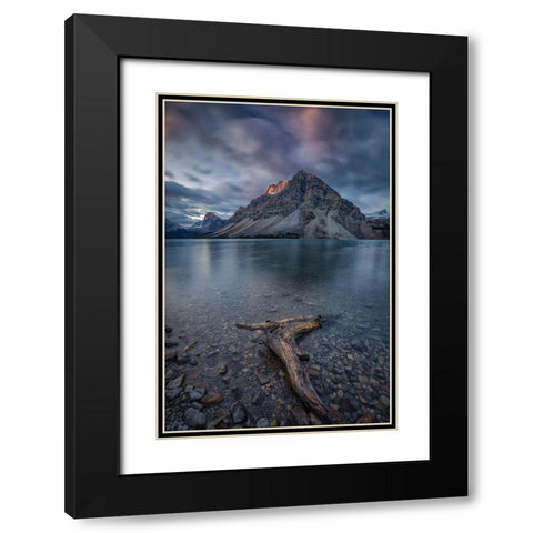 A Cloudy Day In Bow Lake Black Modern Wood Framed Art Print with Double Matting by Zheng, Michael