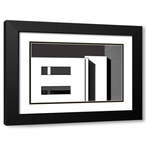 Nearly Graphic Black Modern Wood Framed Art Print with Double Matting by Niezen, Jan