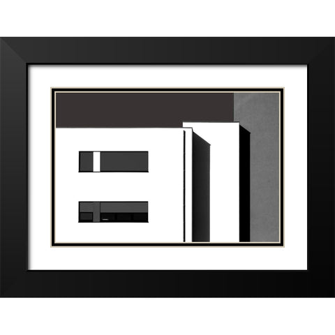 Nearly Graphic Black Modern Wood Framed Art Print with Double Matting by Niezen, Jan