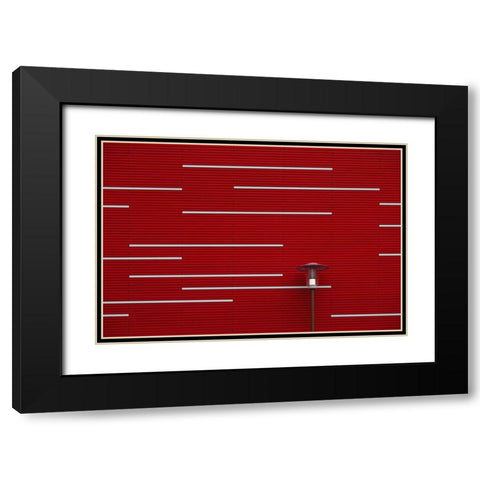 Lamp Light Black Modern Wood Framed Art Print with Double Matting by Endermann, Rolf