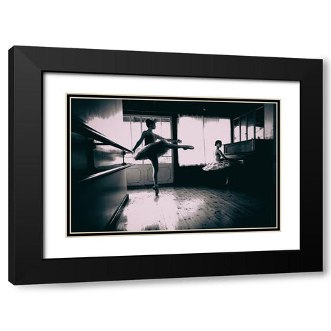 * Black Modern Wood Framed Art Print with Double Matting by Minster, David