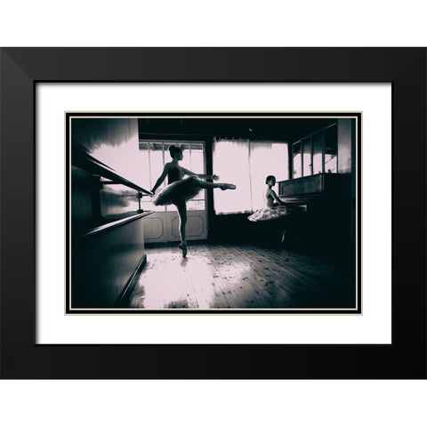 * Black Modern Wood Framed Art Print with Double Matting by Minster, David