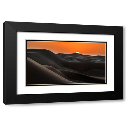 Sunrise Behind The Mountains Black Modern Wood Framed Art Print with Double Matting by Mehrafshar Efiap, Babak
