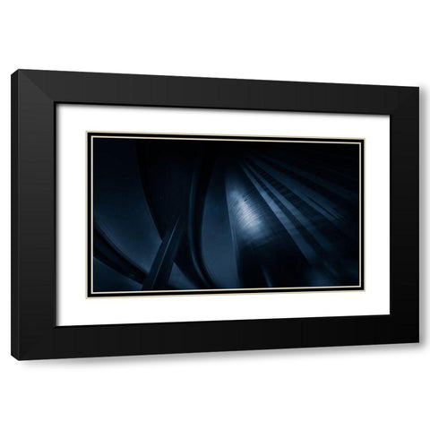 Psychedelic Black Modern Wood Framed Art Print with Double Matting by Baidongyun