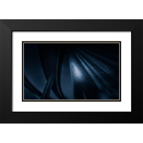Psychedelic Black Modern Wood Framed Art Print with Double Matting by Baidongyun