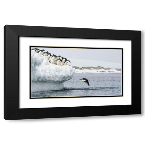 Splash Black Modern Wood Framed Art Print with Double Matting by Gil Raga, Joan