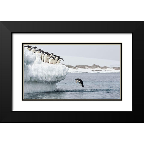 Splash Black Modern Wood Framed Art Print with Double Matting by Gil Raga, Joan
