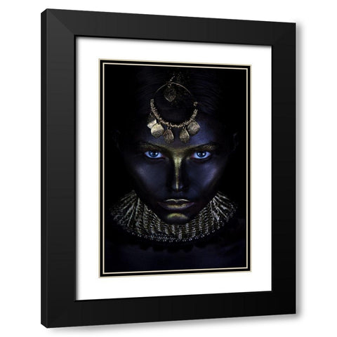 Gold Of Maya Black Modern Wood Framed Art Print with Double Matting by Kovalev, Ivan