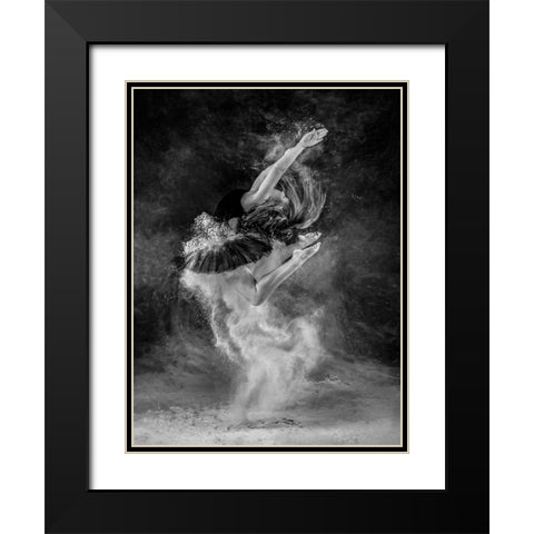 Eurythmic Black Modern Wood Framed Art Print with Double Matting by Pentony MA, Pauline