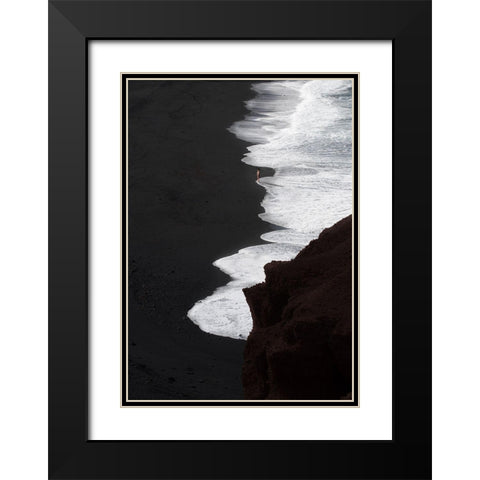 The Beach Black Modern Wood Framed Art Print with Double Matting by Sent, Cesare