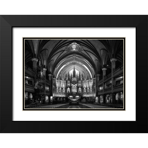 Notre-Dame Basilica Of Montreal Black Modern Wood Framed Art Print with Double Matting by Tjandra, C.S.