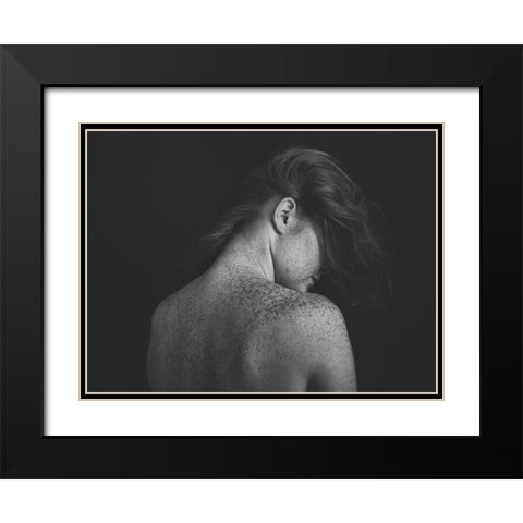 Freckles Black Modern Wood Framed Art Print with Double Matting by Nemcekova EP, Martina