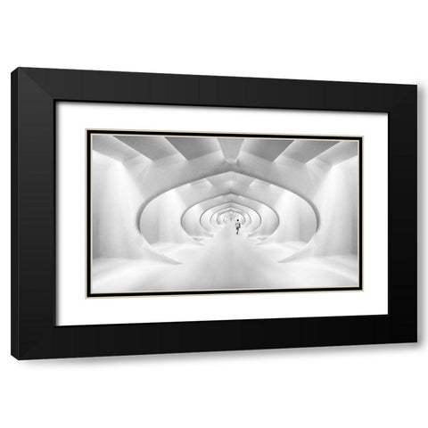 Endless Black Modern Wood Framed Art Print with Double Matting by De Groen, Maurits