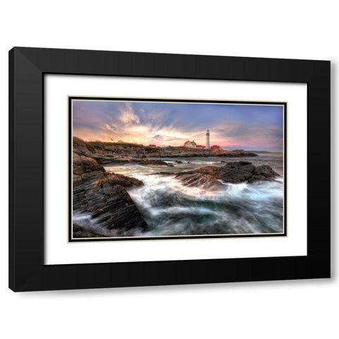 Cape Elisabeth Black Modern Wood Framed Art Print with Double Matting by Dujic Lighthunter, Zoran