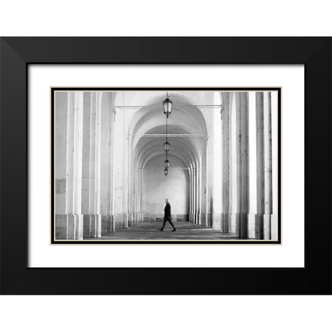 Nancy Black Modern Wood Framed Art Print with Double Matting by Muroiwa, Go