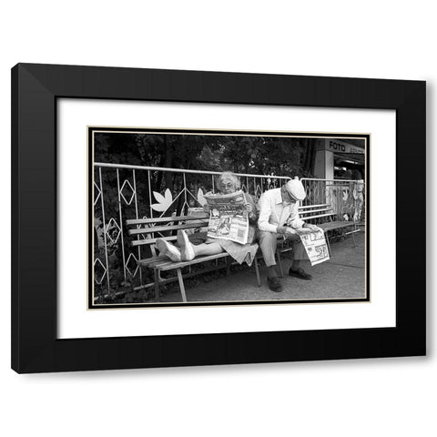 Philemon And Baucis (From The Series Qboy Meets Girlq) Black Modern Wood Framed Art Print with Double Matting by Matthes, Dieter