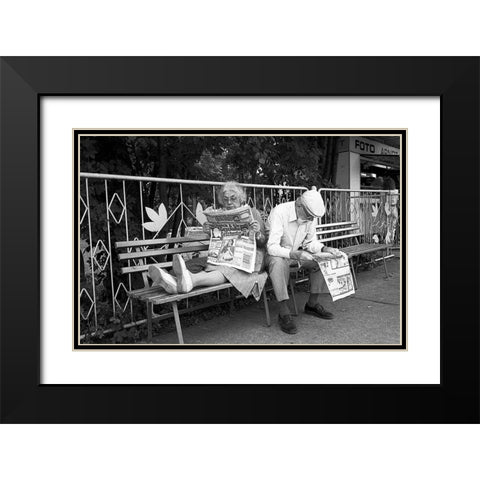 Philemon And Baucis (From The Series Qboy Meets Girlq) Black Modern Wood Framed Art Print with Double Matting by Matthes, Dieter