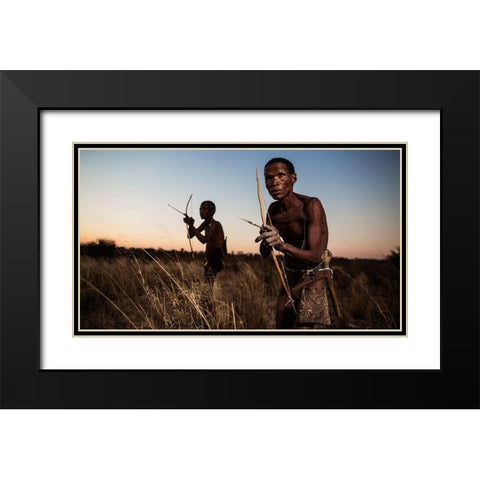 Hunters Black Modern Wood Framed Art Print with Double Matting by Jovic, Goran