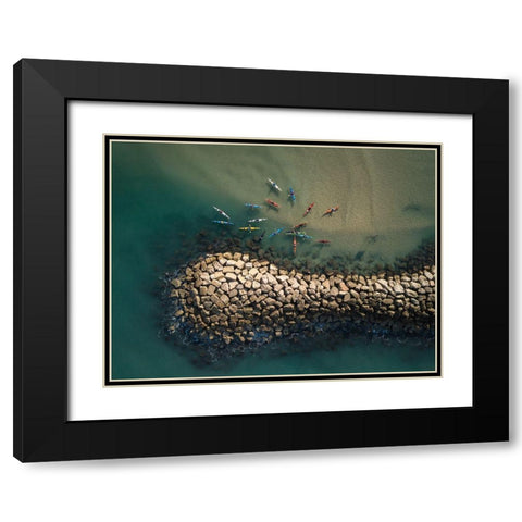 Gathering Black Modern Wood Framed Art Print with Double Matting by Meirovich, Ido
