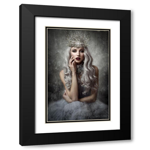 Ice Princess Black Modern Wood Framed Art Print with Double Matting by Siegart
