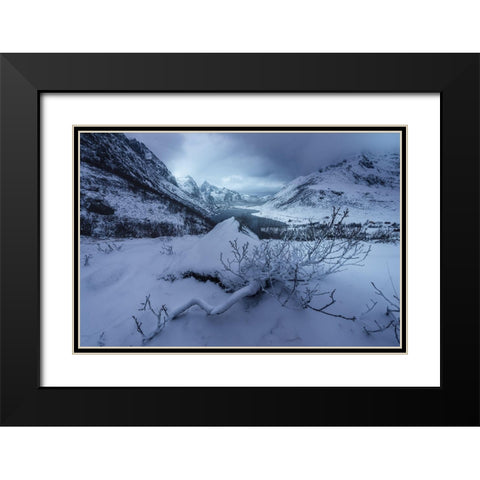 Winter Is Coming Black Modern Wood Framed Art Print with Double Matting by Martin Castan, David