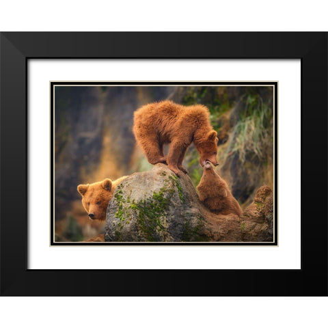 Playing In The Heights Black Modern Wood Framed Art Print with Double Matting by Saavedra Ruiz, Sergio
