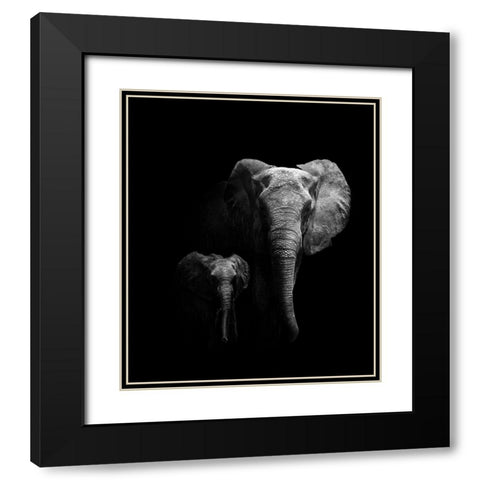 Mother And Child Black Modern Wood Framed Art Print with Double Matting by Wildphotoart
