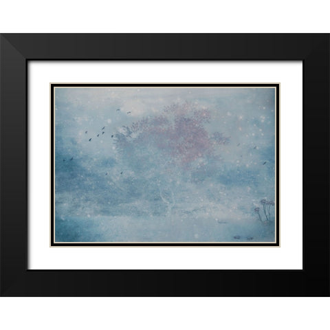 The Winters Spring Black Modern Wood Framed Art Print with Double Matting by Devos, Delphine