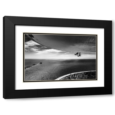 Dangling Shoes Black Modern Wood Framed Art Print with Double Matting by Achtergarde, Burkhard