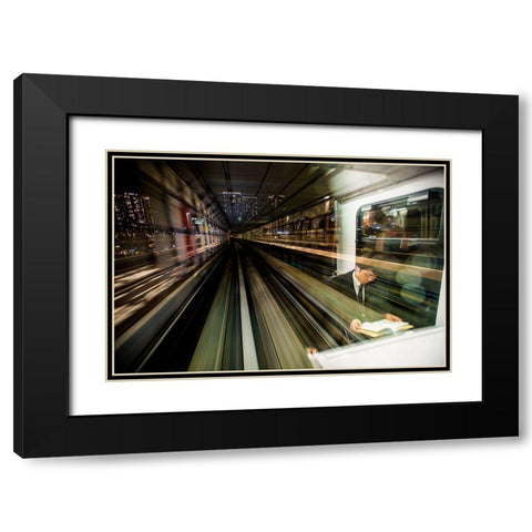 Tokyo Metro Black Modern Wood Framed Art Print with Double Matting by Ammazzalorso, Andrea