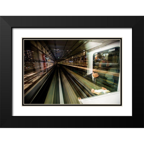 Tokyo Metro Black Modern Wood Framed Art Print with Double Matting by Ammazzalorso, Andrea