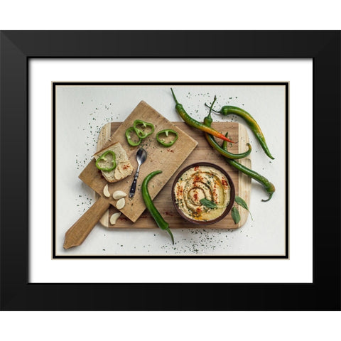 Hummus Black Modern Wood Framed Art Print with Double Matting by Lazarov, Dimitar