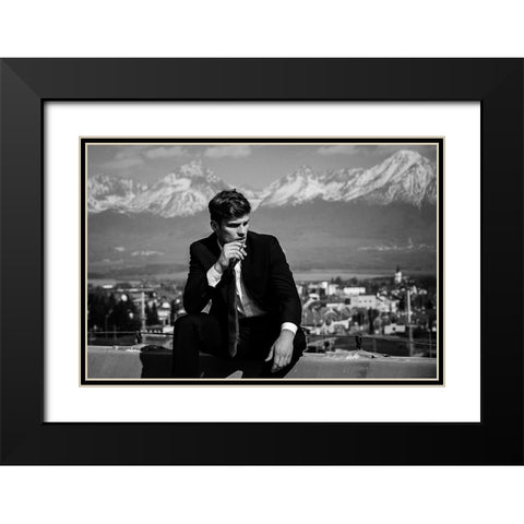 Jozef II Black Modern Wood Framed Art Print with Double Matting by Krystynek MQEP, Martin