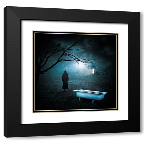 Horror Story Black Modern Wood Framed Art Print with Double Matting by Smajic, Nermin