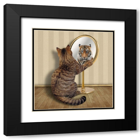 Megalomania.... Black Modern Wood Framed Art Print with Double Matting by Kuznetsova, Iryna