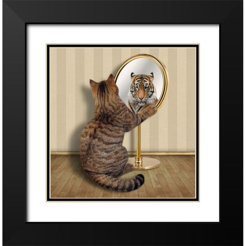 Megalomania.... Black Modern Wood Framed Art Print with Double Matting by Kuznetsova, Iryna