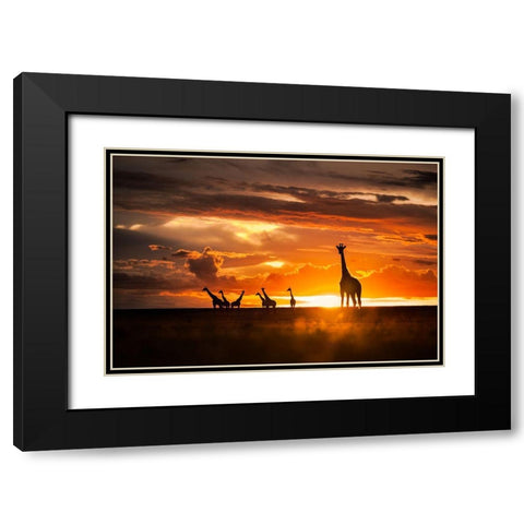 End Of The Day Black Modern Wood Framed Art Print with Double Matting by Mirza, Mohammad