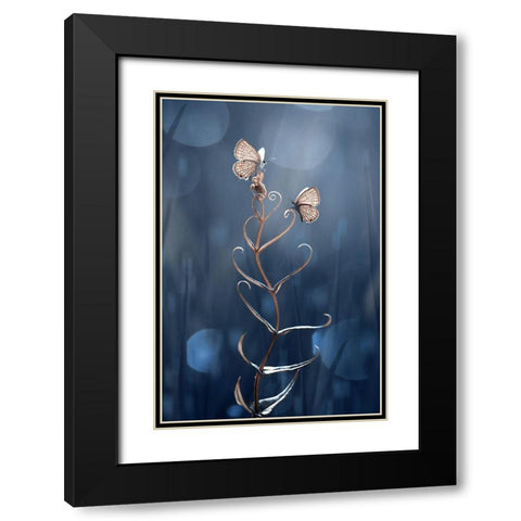 You And Me Black Modern Wood Framed Art Print with Double Matting by Pamungkas, Edy
