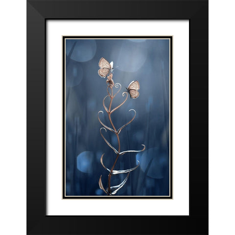 You And Me Black Modern Wood Framed Art Print with Double Matting by Pamungkas, Edy