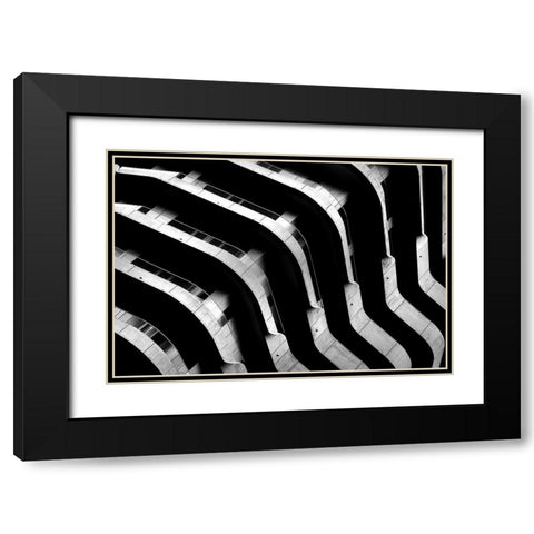 The Wave Black Modern Wood Framed Art Print with Double Matting by Endermann, Rolf