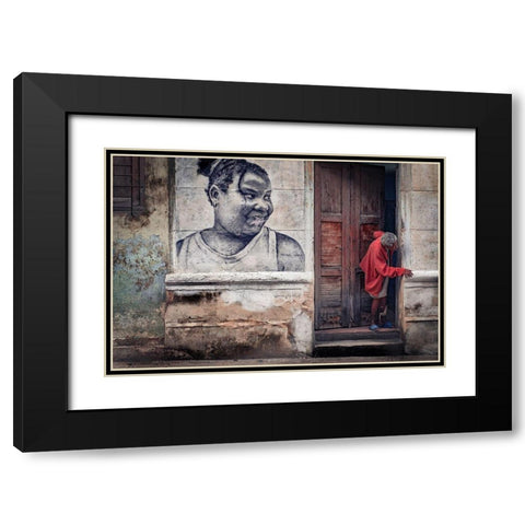 Curious Black Modern Wood Framed Art Print with Double Matting by Bauer, Andreas