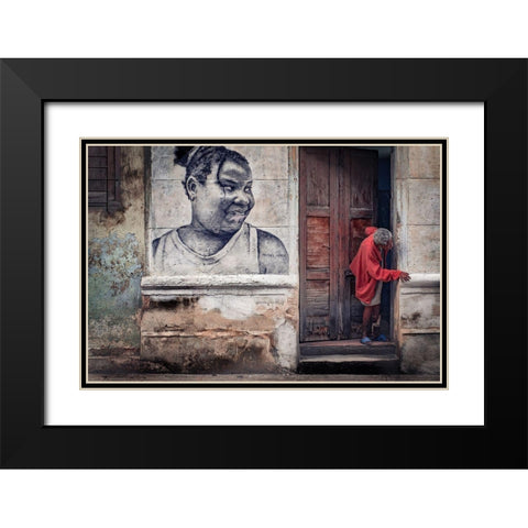 Curious Black Modern Wood Framed Art Print with Double Matting by Bauer, Andreas