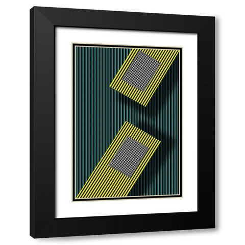255-255-0 Black Modern Wood Framed Art Print with Double Matting by aRRO