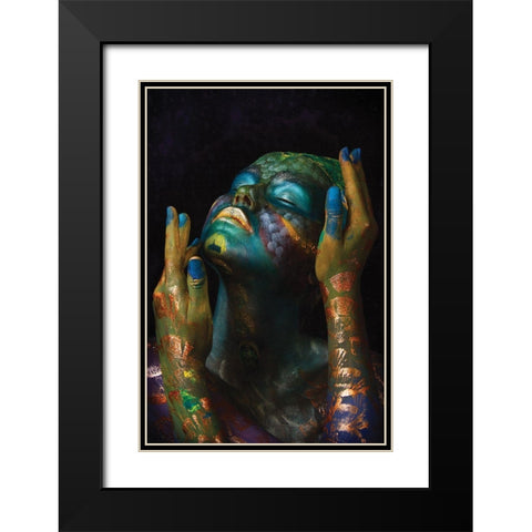Fish A Oil Black Modern Wood Framed Art Print with Double Matting by Kovalev, Ivan