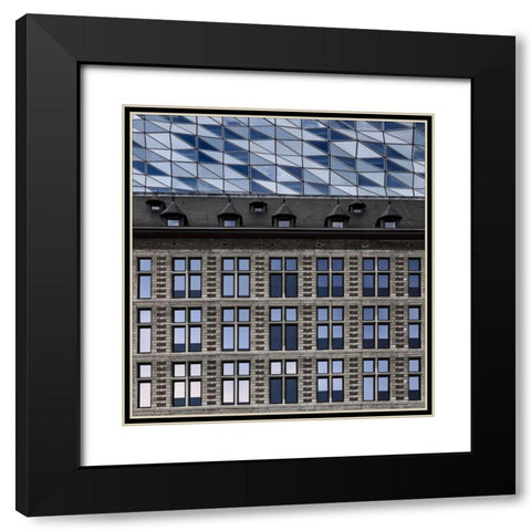 Fused Architecture Black Modern Wood Framed Art Print with Double Matting by Claes, Gilbert