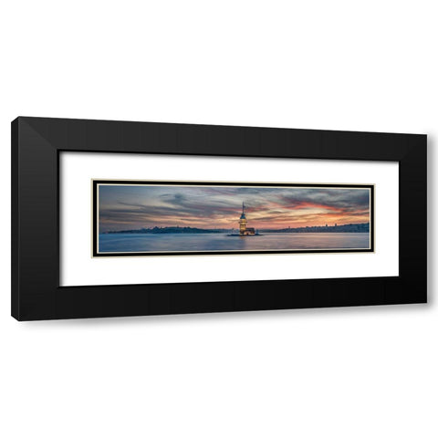 Maiden Tower Black Modern Wood Framed Art Print with Double Matting by Hoxha, Rilind